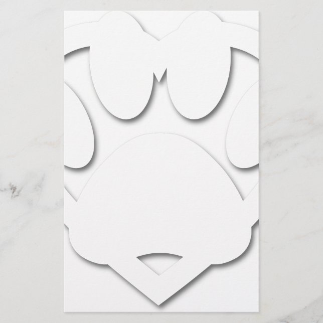 Papier Coupe Chien Paw Et Forme Coeur (Devant)