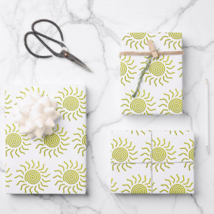 Papier coupé Soleil jaune