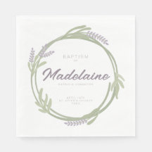 Couronne de lavande pour baptême - Serviette en pa