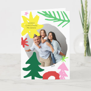 Papier coutume Carte photo de Noël Abstraite moder