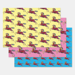 Papier Craft Coloré Art Vintage Cheval