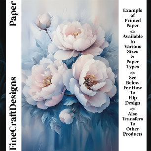 Papier Craft CR1 Pivoines Blanches et Roses Douces