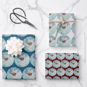 Papier d'artisanat d'art cardinal de neige rouge