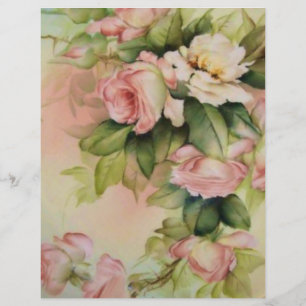 Papier d'artisanat d'art fleuri Rose peint à la ma