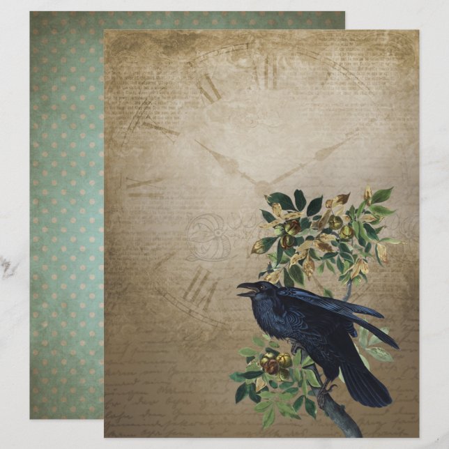 Papier d'artisanat victorien vintage - royaume got (Devant / Derrière)