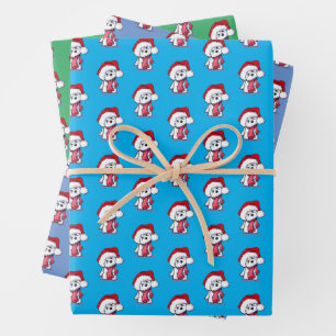 Papier de Bichon de Noël série de 3 feuilles