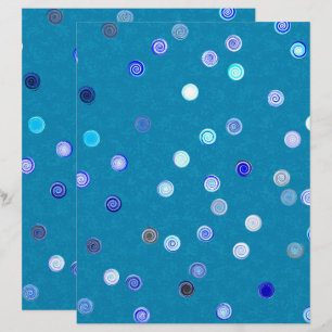 Papier de bricolage à motifs spirales et pois bleu