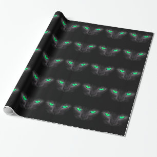 Papier de cadeau de Halloween de yeux verts de