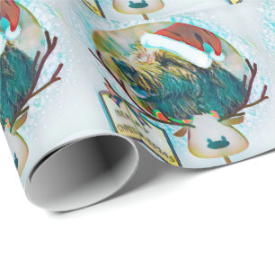 Papier de cadeau de Noël de Père Noël Labradood