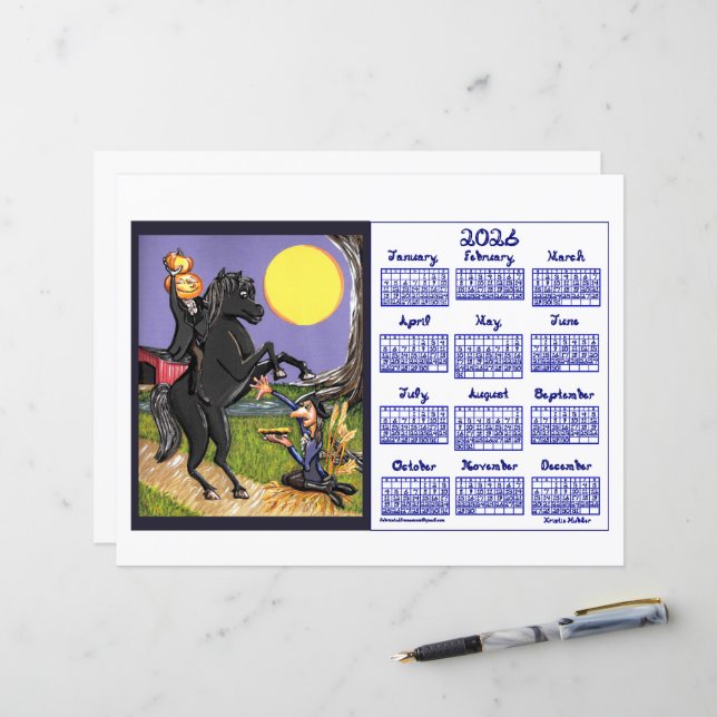 Papier de calendrier inspiré de Sleepy Hollowing 2 (Devant/Arrière en situation)