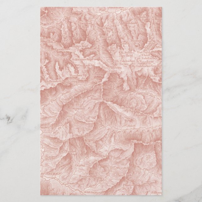 Papier de carte topographique des montagnes (Devant)