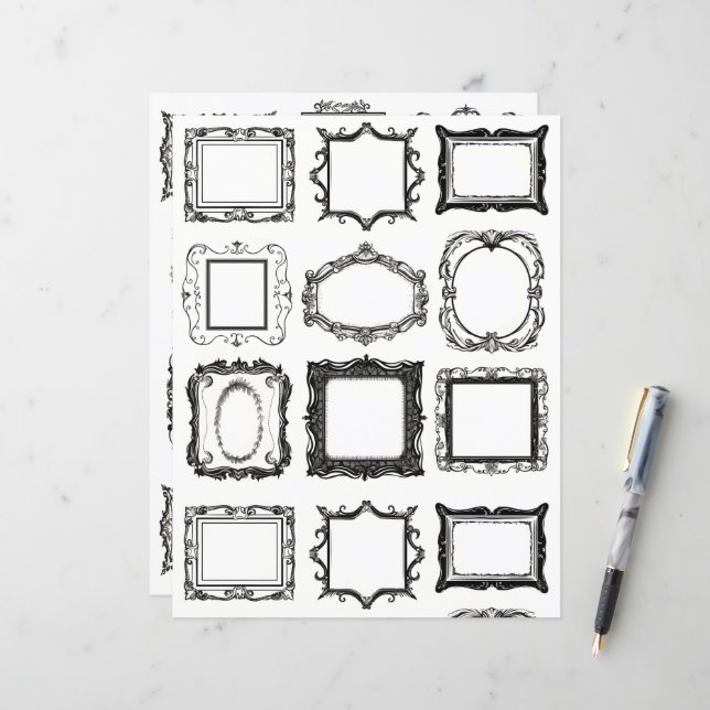 Papier de collection de collection d'images vintag (Devant/Arrière en situation)