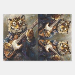 Papier de découpage animal amusant Rockstar Tiger