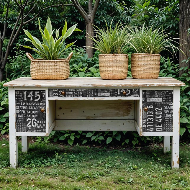 Papier de découpage de la typographie noir blanc (This is a mockup, your design may appear larger/smaller on your decoupage piece.)