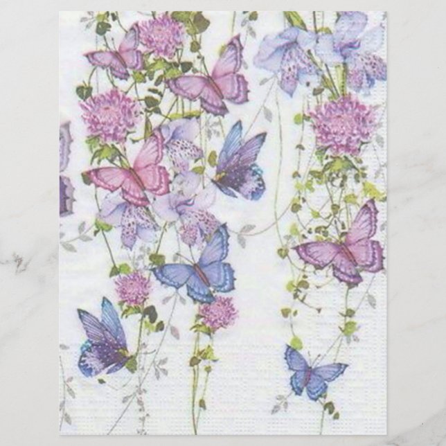 Papier de découpage Lilac Blue Butterflies (Devant)