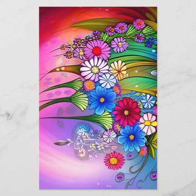 Papier de découpage Motif floral moderne (Devant)