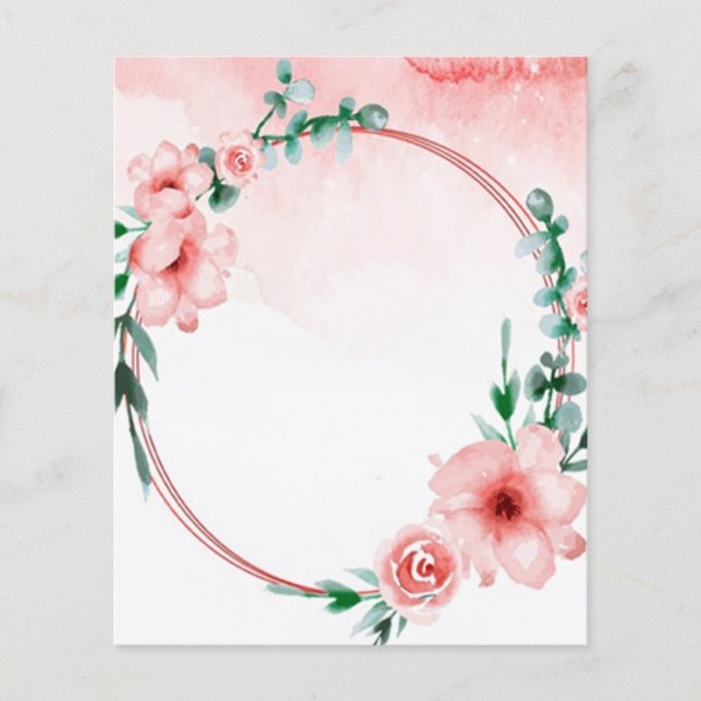 Papier de fond de scrapbook à cadre floral rose (Devant)
