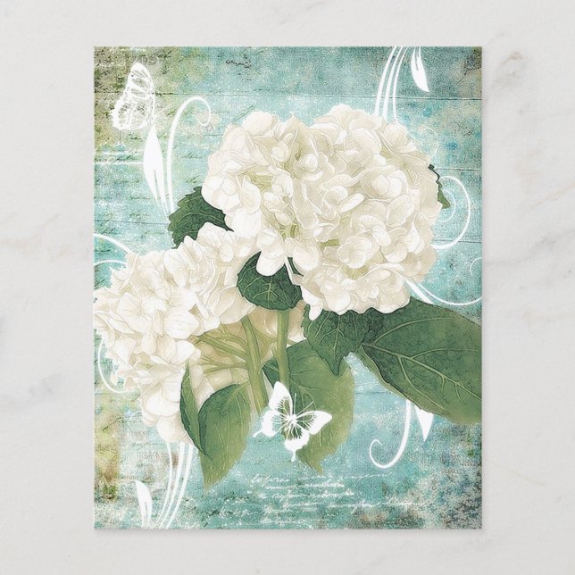 Papier de fond de scrapbooking à hortensia blanc (Devant)