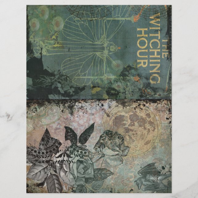 Papier de journal collage heure magique (Devant)