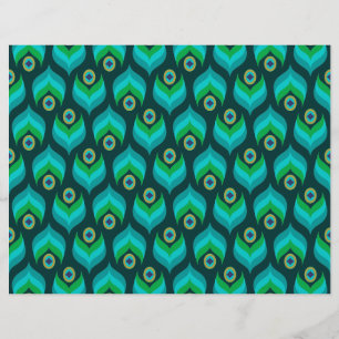 Papier de Motif de plume Peacock moderne