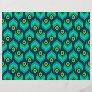 Papier de Motif de plume Peacock moderne