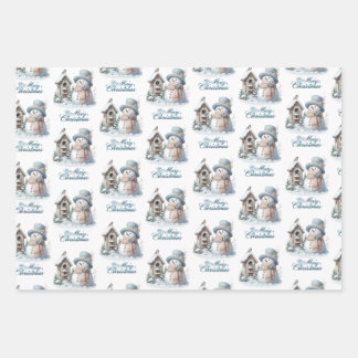 Papier de Noël Joyeux Bleu