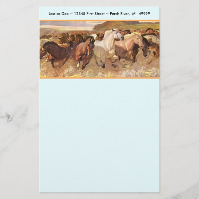 Papier de note de papeterie de mustang de cheval (Devant)