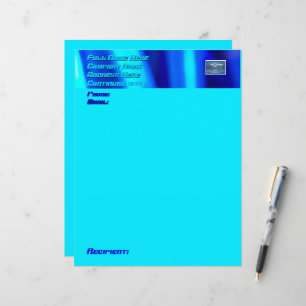 Papier de papeterie (bleu électrique) RFPMDesigns 