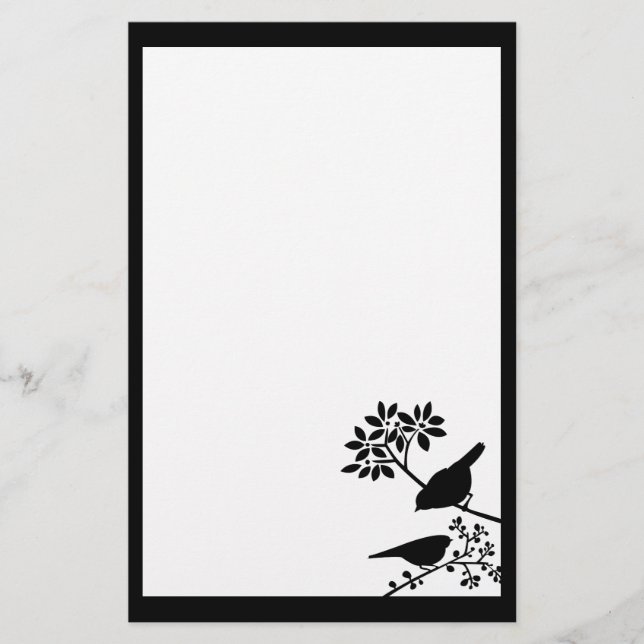 Papier de papeterie de deux oiseaux (Devant)