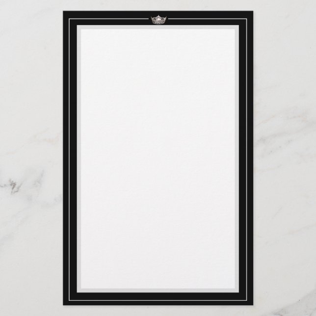 Papier de papeterie en argent Miss America (Devant)