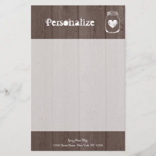 Papier de papeterie en fût de bois chic personnali