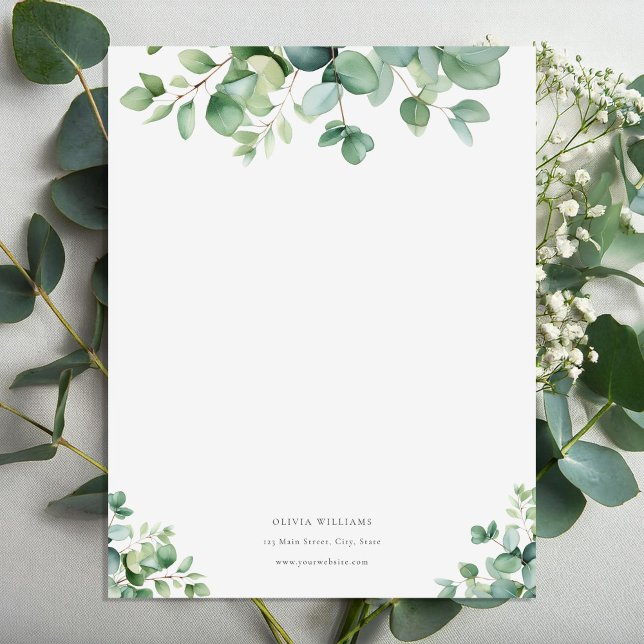 Papier de papeterie Eucalyptus personnalisé (Créateur téléchargé)