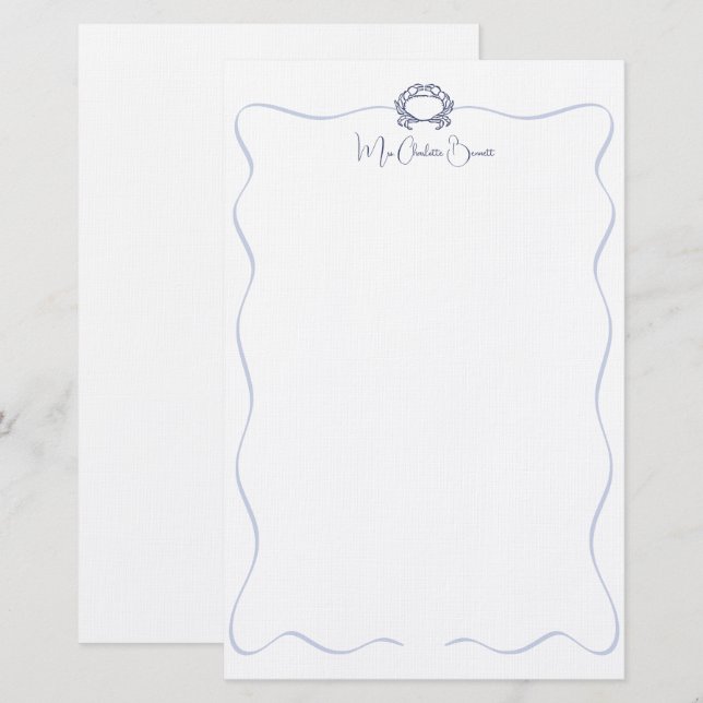 Papier de papeterie nautique (Devant / Derrière)