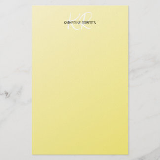 Papier de papeterie personnalisé jaune citron