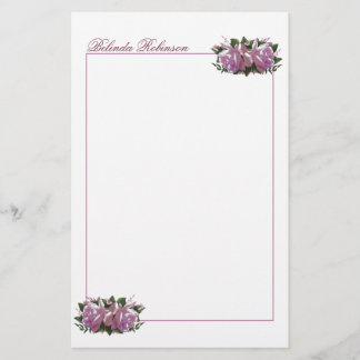 Papier de papeterie rose Lilac personnalisé