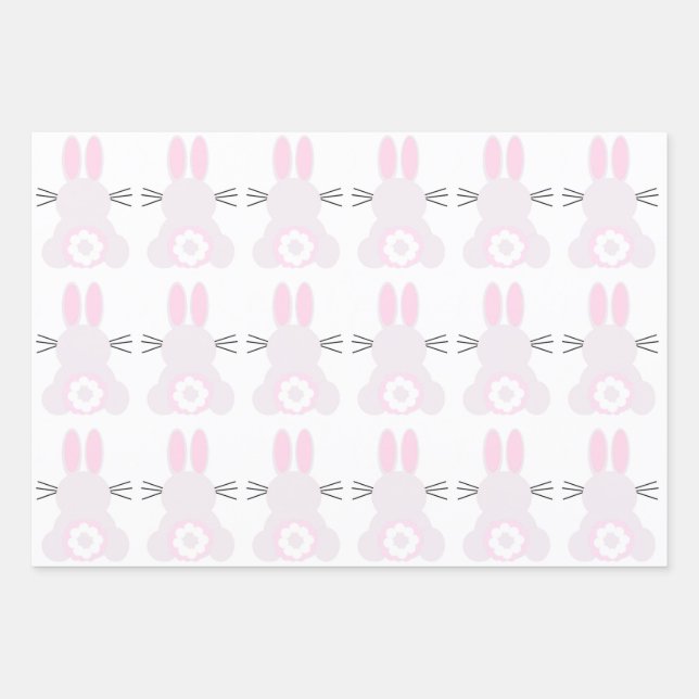 Papier de papier à envelopper de lapin de Pâques - (Devant)