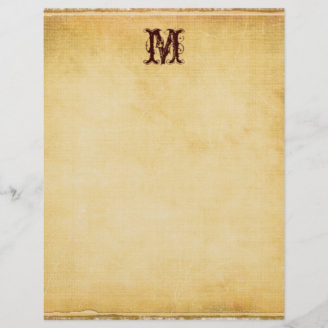 Papier de parchemin Monogramme vintage (Devant)