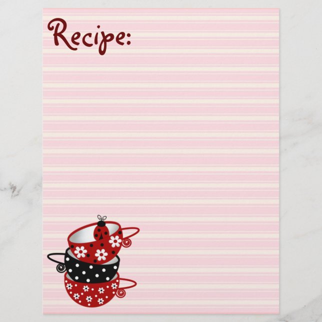 Papier de recette de coccinelle noire et rouge (Devant)