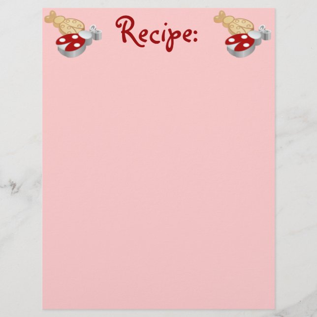 Papier de recette de cookie Ladybug (Devant)