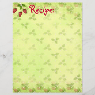 Papier de recette fraise