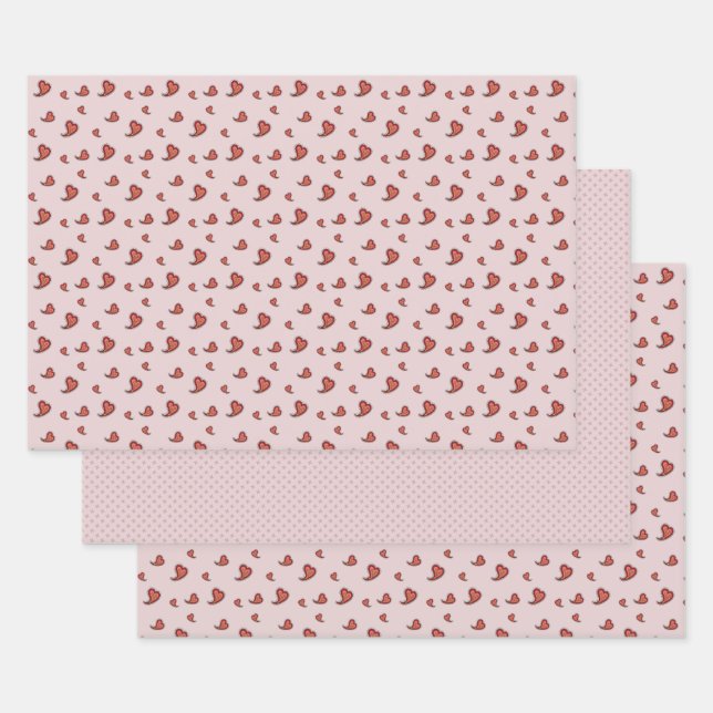 Papier de recouvrement cardiaque Paisley (Lot)