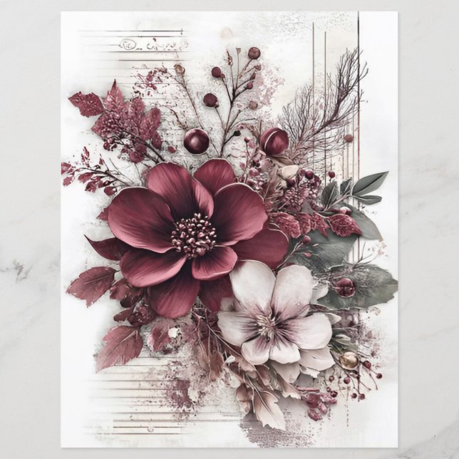 Papier de réservation de ferraille rose Maroon (Dos)