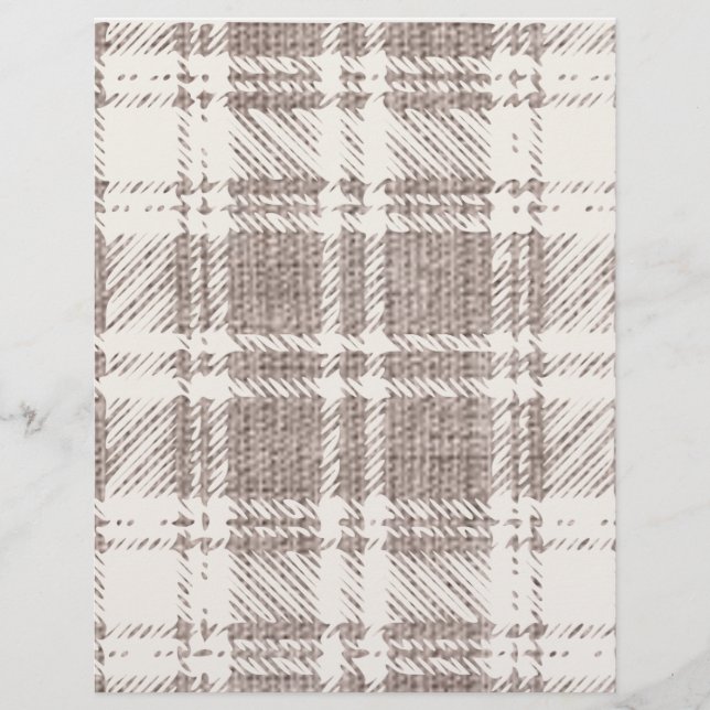 Papier de scrapbook à carreaux crème et marron (Devant)
