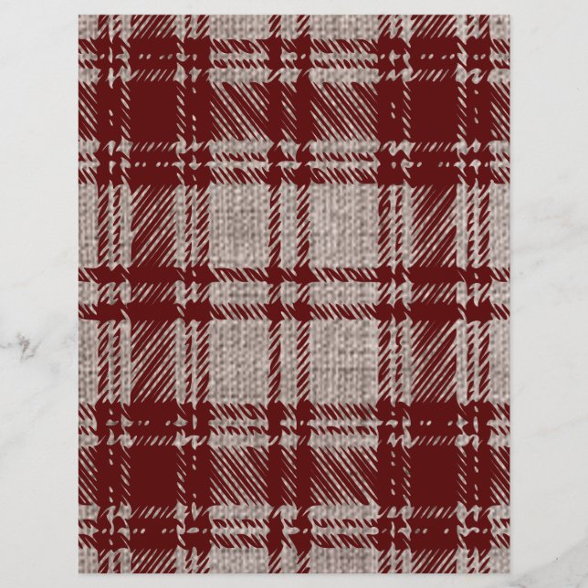 Papier de scrapbook à carreaux marron (Devant)