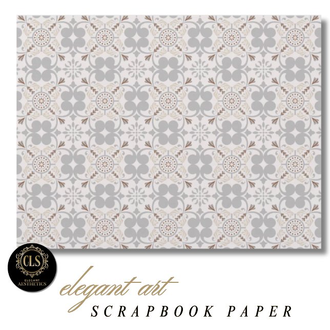 Papier de scrapbook à motif de carreaux espagnols  (Scrapbook Paper – Spanish Tile Pattern)
