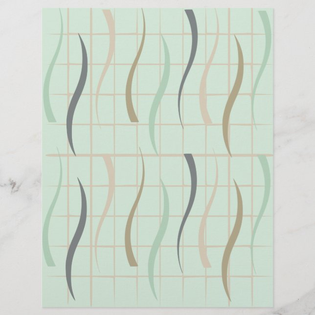 Papier de scrapbook à motif tourbillon et grille (Devant)