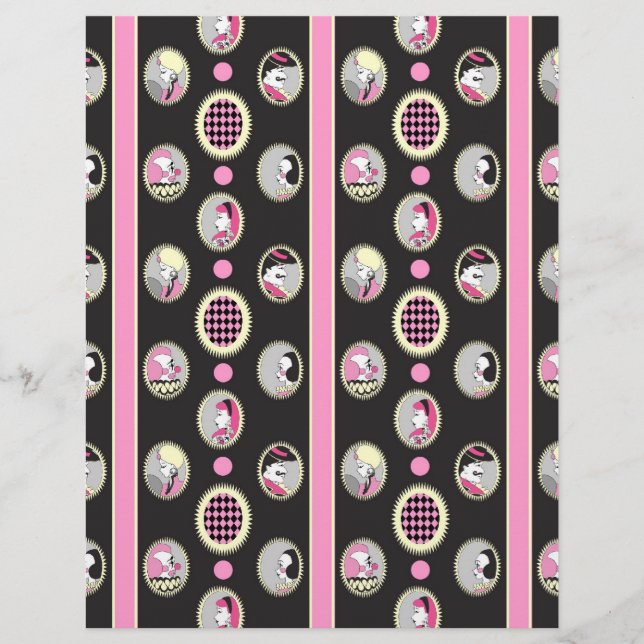 Papier de scrapbook Circus Cameo Stripe 8,5 po x 1 (Devant)