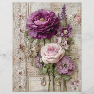 Papier de scrapbook de journal de junk vintage ros