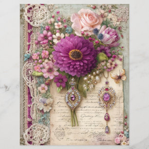 Papier de scrapbook de journal de junk vintage ros