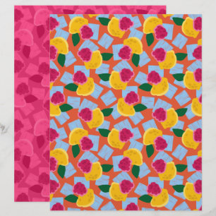 Papier de scrapbook de limonade à la framboise gla